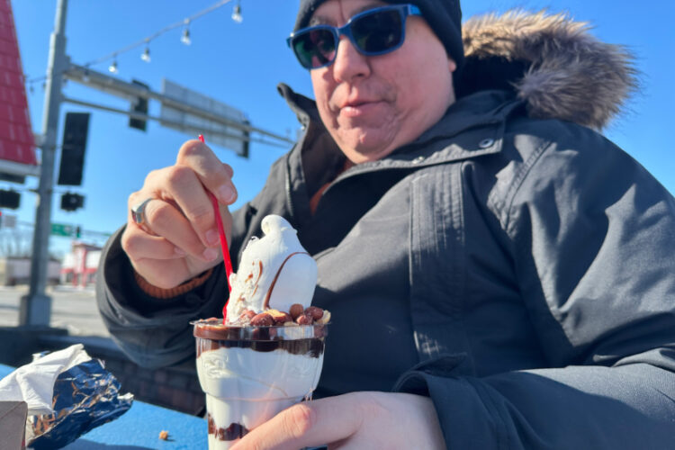 It’s tradition to line up for ice cream in this Minnesota town even when it’s 6 degrees